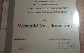 Sukces Weroniki Kosakowskiej z kl. 8 3