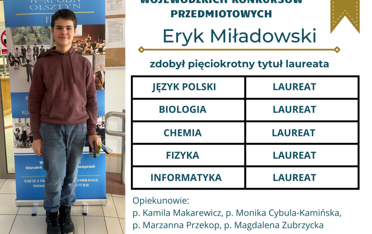 Zdjęcie do Sukcesy naszych uczni&oacute;w - wojew&oacute;dzkie konkursy przedmiotowe
