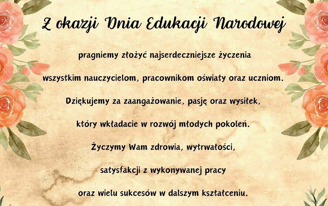 Zdjęcie do Życzenia z okazji Dnia Edukacji Narodowej